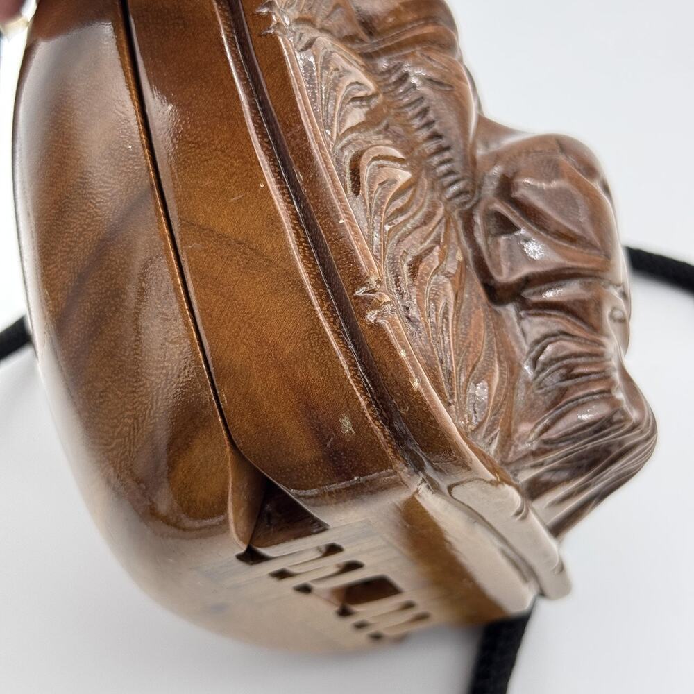 Timmy Woods Lion Crossbody Bag Carved Wood Beverly Hills Limited Edition Art - Picture 14 of 16